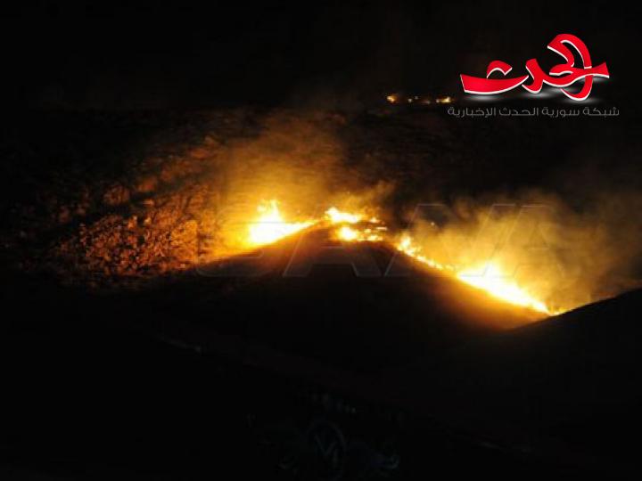 اخماد حريق في منطقة الربوة فوق منطقة المطاعم