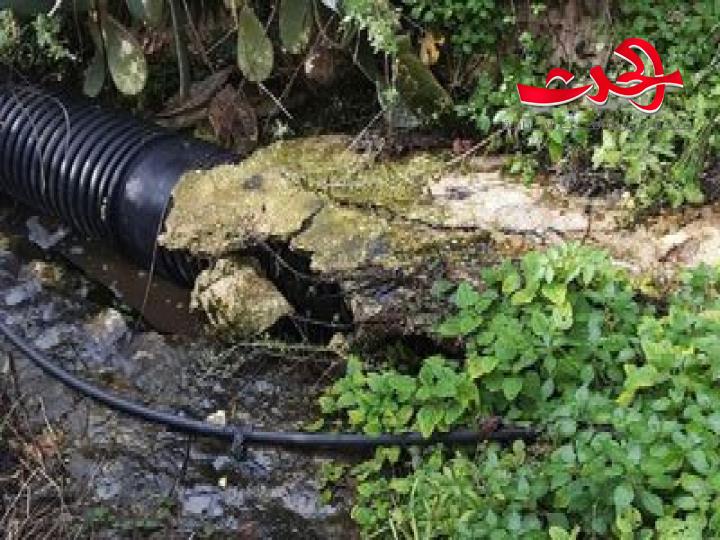 تلوث نبع طبيعي في ريف الدريكيش بمياه الصرف الصحي