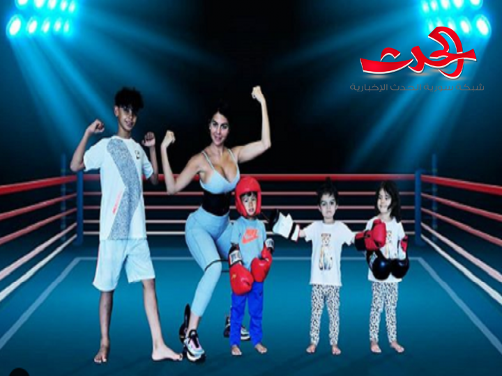 زوجة رونالدو تحتفل بعيد ميلاد الاخ الاكبر لأبنائها من حلبة ملاكمة