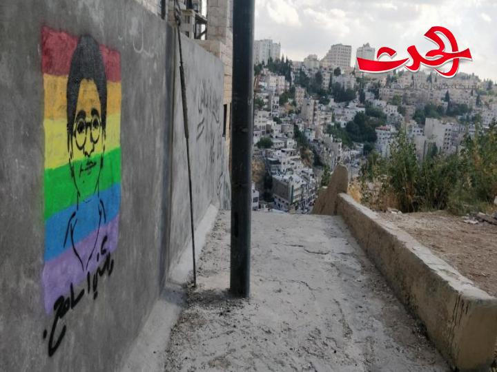 رسومات على الجدران تثير الغضب في الاردن.. قوس قزح مرفقا بصورة سارة حجازي