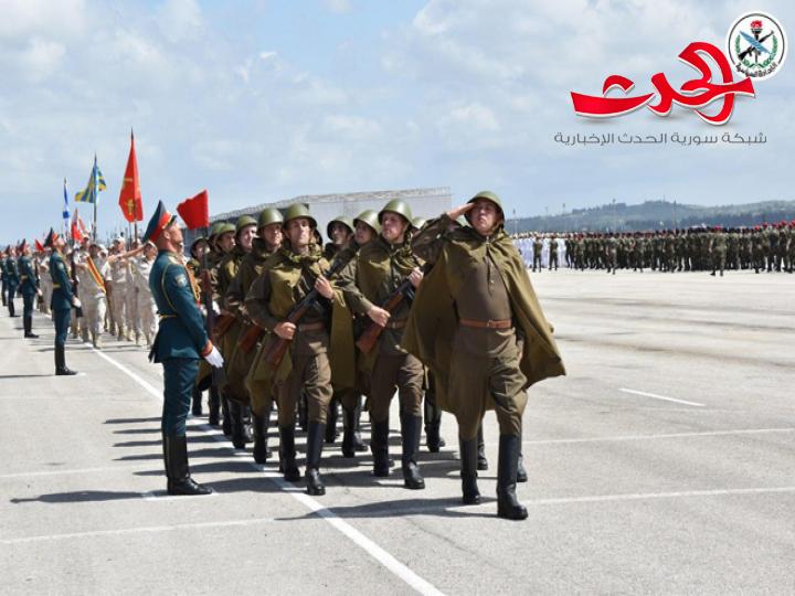 الوزير عزام ممثلا للسيد الرئيس في احتفال قاعدة حميميم بالنصر على النازية