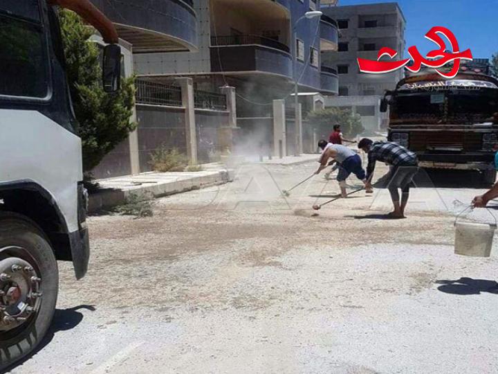 بالصور.. الجهود الخدمية في جديدة الفضل منذ فرض الحجر الصحي عليها