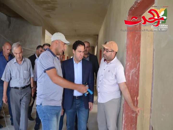 محافظ دمشق يتفقد أعمال إكساء مدرسة عش الورور وتأهيل كراج العباسيين