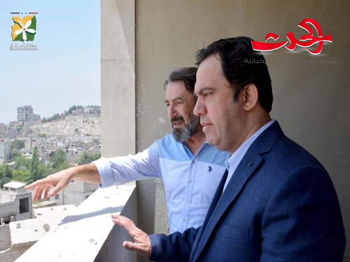 محافظ دمشق يتفقد أعمال إكساء مدرسة عش الورور وتأهيل كراج العباسيين