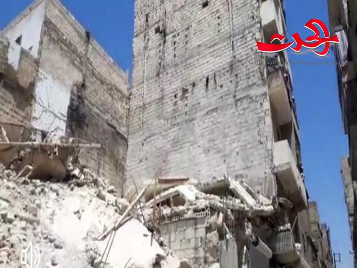 انهيار منزل في حي كرم القاطرجي يسفر عن وفاة عامل واصابة اثنين