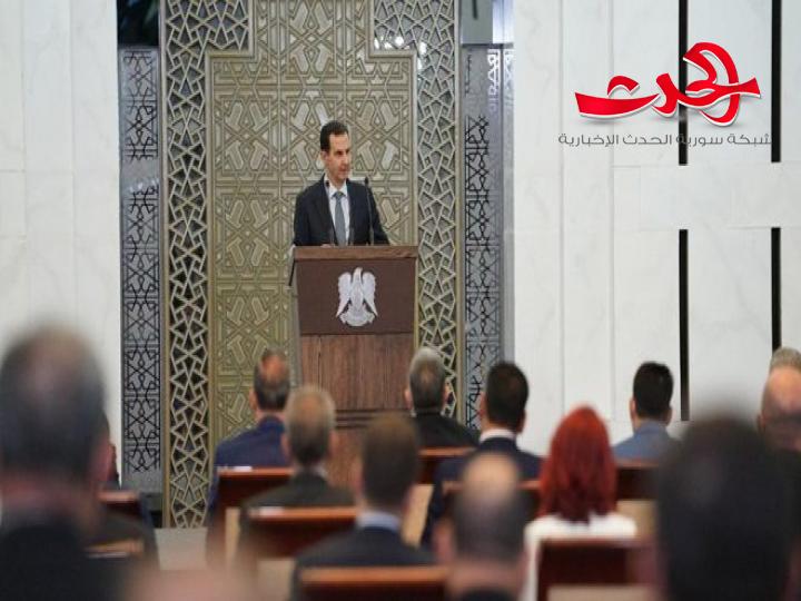 مع تمنياتنا لسيادته بالسلامة والشفاء.. الرئيس الأسد يتعرض لوعكة صحية مفاجئة اثناء تلاوة كلمته