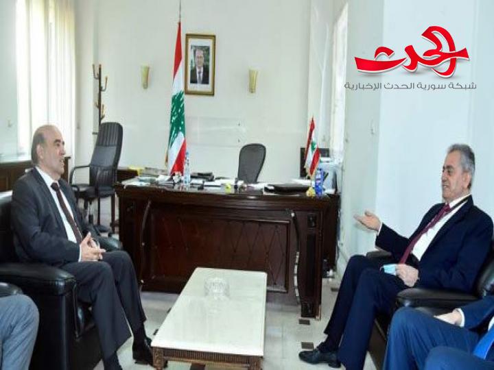 وهبه وعبد الكريم يبحثان العلاقات الثنائية بين لبنان وسورية
