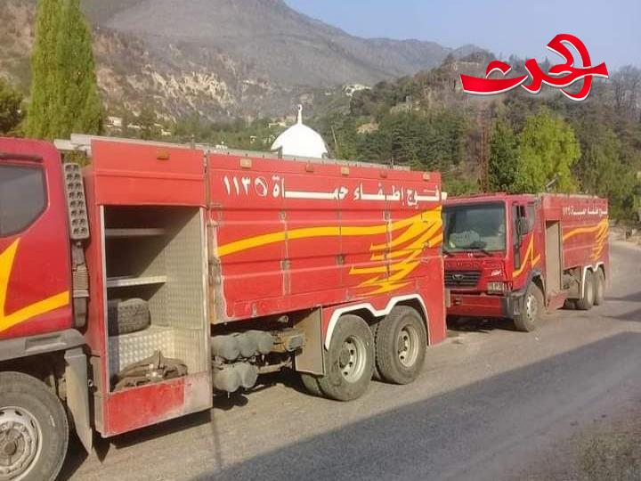فوج إطفاء حماة يستنفر بجبال عين الكروم اتقاء لاي حادث حريق