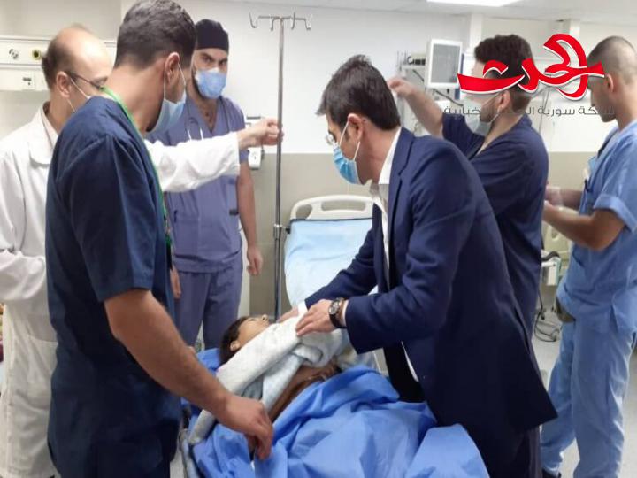 وزيرا الصحة والتربية يتفقدان الطلاب المصابين في المجتهد