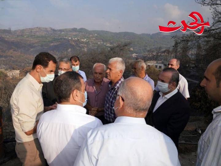 الرئيس الاسد يزور بللوران ويستمع للأهالي