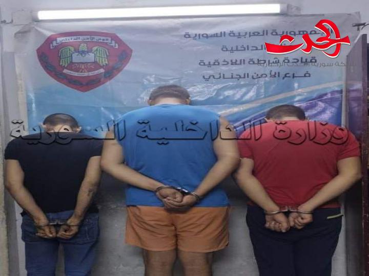 توقيف ثلاثة أشخاص في مدينة جبلة لقيامهم ببيع المشتقات النفطية بطرق غير قانونية