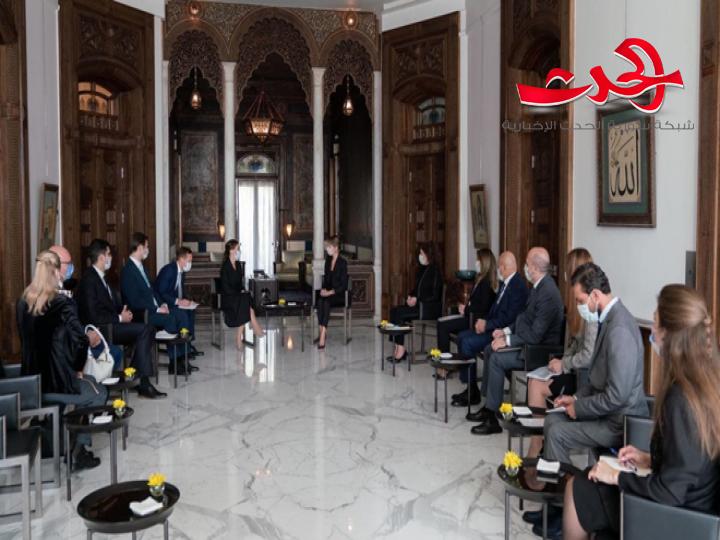 السيدة أسماء الأسد تستقبل مفوضة رئيس روسيا الاتحادية لحقوق الأطفال والحديث يدور حول الجهود السورية والروسية لإخراج الأطفال ال