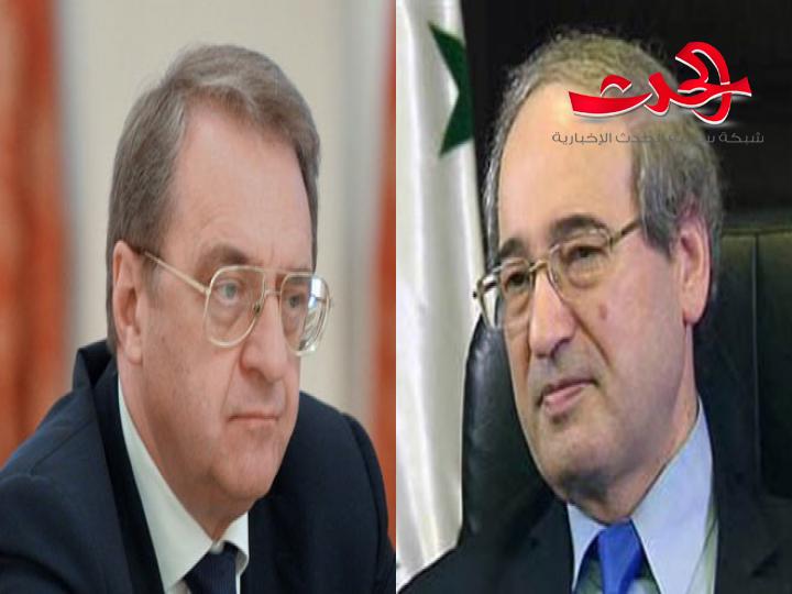 بوغدانوف في اتصال مع المقداد: الوزير المعلم أسهم بشكل كبير في تطوير العلاقات بين سورية وروسيا