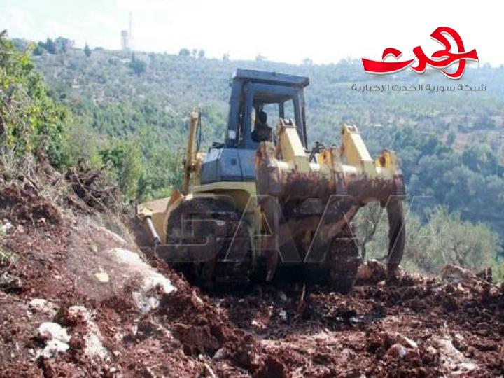 تسهيلاً للوصول لموقع الحرائق.. شق طرق زراعية وترقيمها في طرطوس