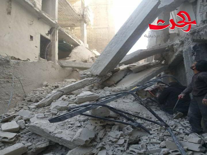 سقوط مبنى في بيت سحم من ثلاثة طوابق