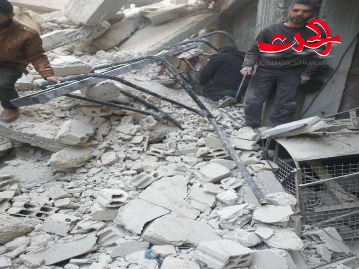 سقوط مبنى في بيت سحم من ثلاثة طوابق