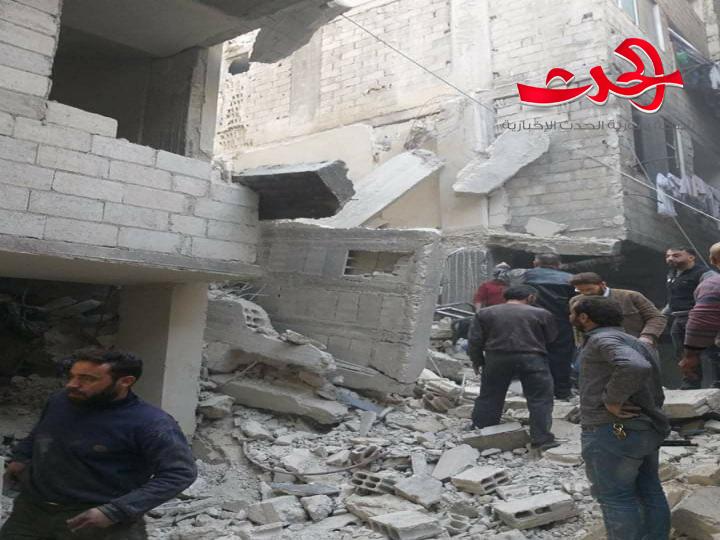 سقوط مبنى في بيت سحم من ثلاثة طوابق