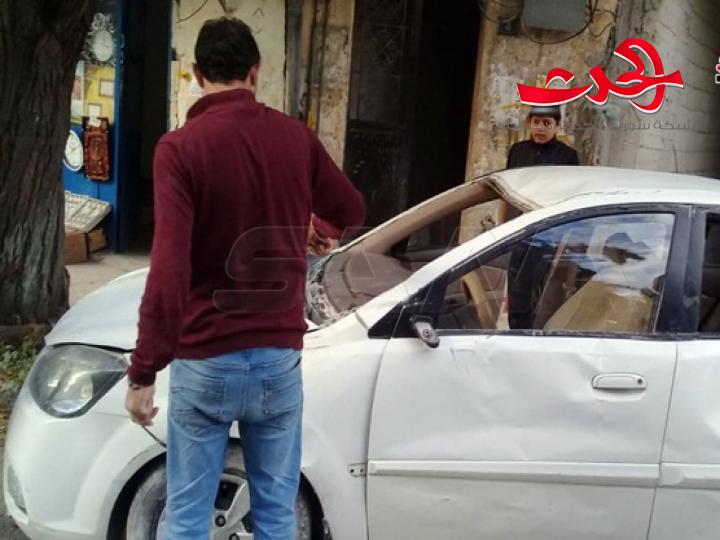 انهيار جزء من جدار ملاصق لثانوية جول جمال بمدينة اللاذقية