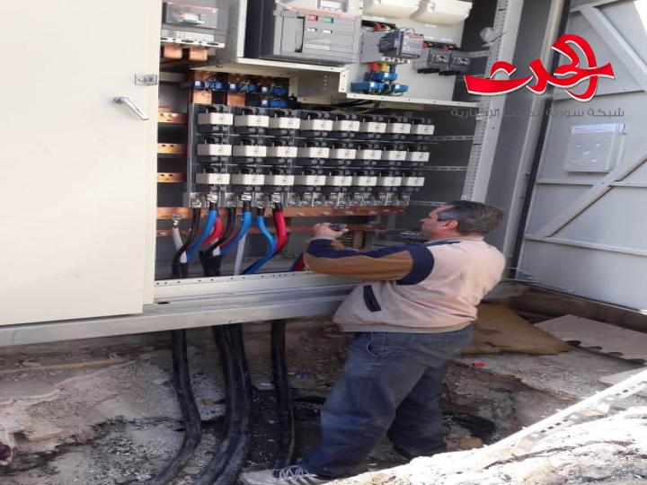 تركيب محولتي كهرباء في دمشق.. المزة والعرين