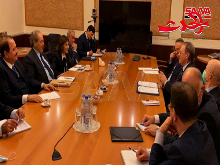 المقداد يبحث مع بوغدانوف في موسكو تطورات الأوضاع في سورية والجهود المبذولة لتوطيد الأمن والاستقرار