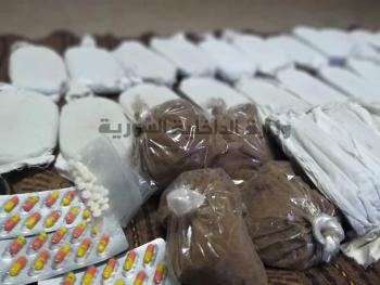 مصادرة سبعة كيلوغرامات ونصف من مادة الحشيش المخدر فب حلب