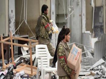 ارهابيو أردوغان يواصلون سرقة بيوت الاهالي في منطقة راس العين بالحسكة 