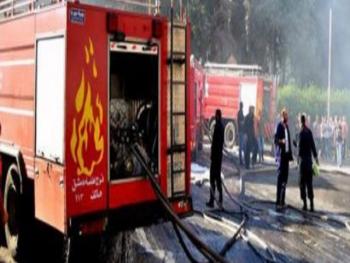 اخماد حريق مجهول السبب في منطقة حوش بلاس