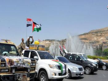 بالفيديو.. مسيرة سيارات في دمشق احياء ليوم القدس العالمي
