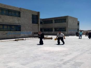 مدير التربية بدرعا يتفقد أعمال مدرسة العصماء استعدادا للعام الدراسي