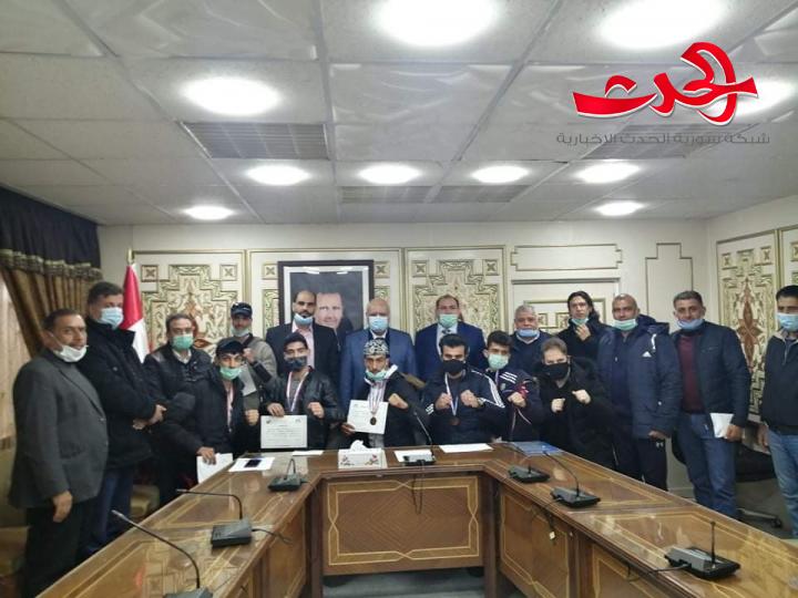 تكريم ابطال نادي الشعلة بالكيك بوكسينغ المتوجين ببطولة الجمهورية