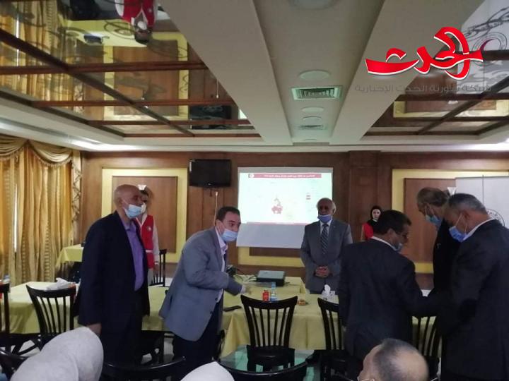 مؤتمر صحفي ومعرض للتوعية من مخلفات الحرب للهلال الاحمر بدرعا