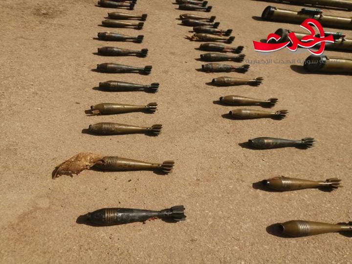 العثور على كميات كبيرة من الأسلحة المتنوعة بدرعا