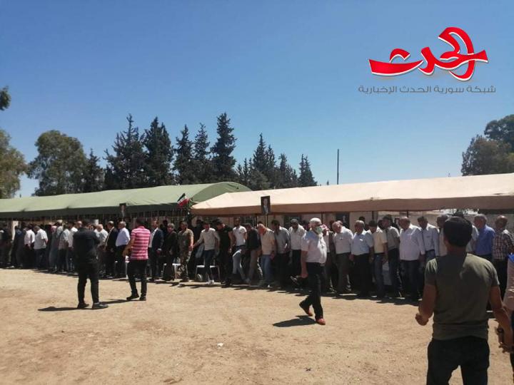 المشاركون بفعالية الصنمين الشعبية الانتخابات الرئاسية حجر الأساس في البدء بمرحلة الإعمار 
