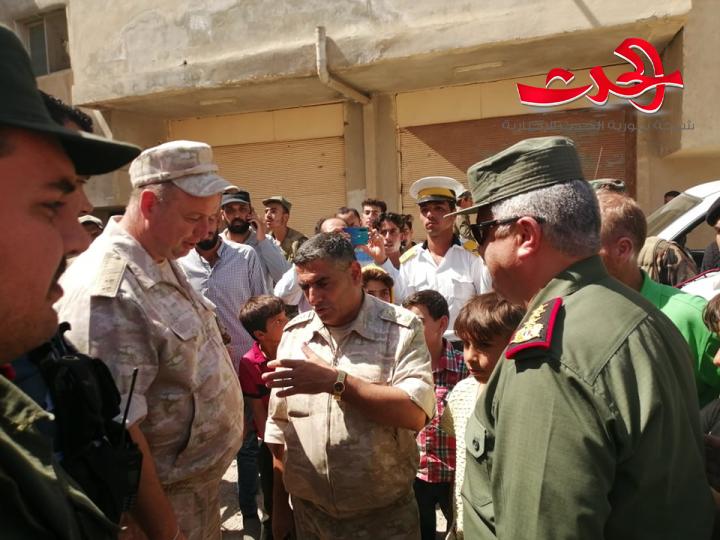 رفع العلم الوطني فوق قسم شرطة طفس