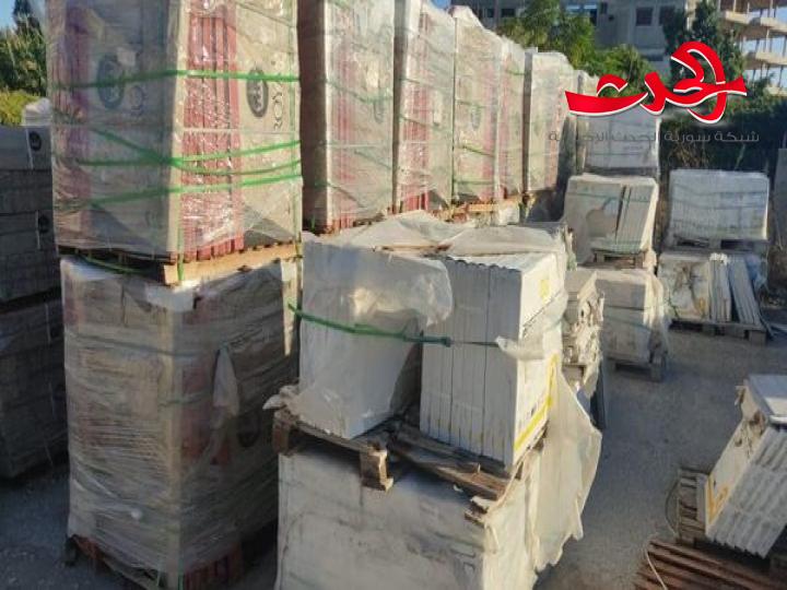 تموين اللاذقية تضبط مستودع يحتوي كميات كبيرة من السيراميك مجهول المصدر