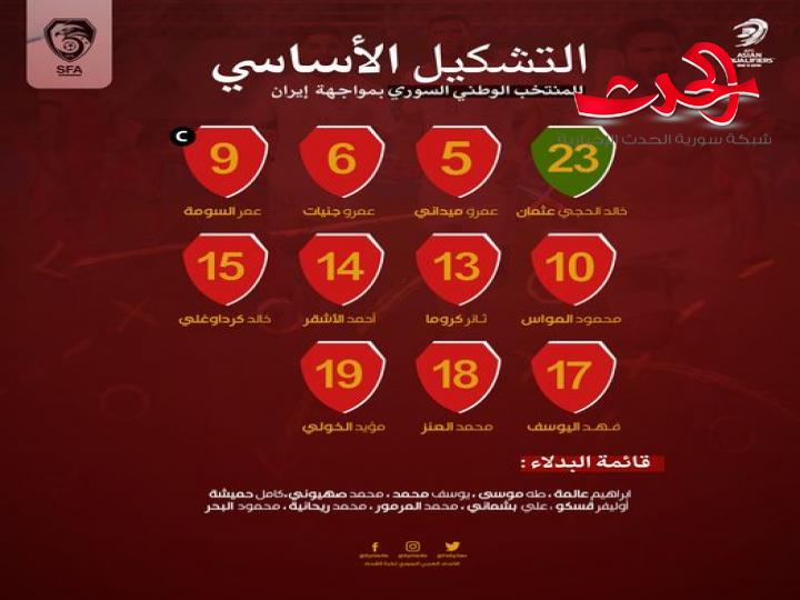 عمر السومة مهاجم وحيد أمام إيران.
