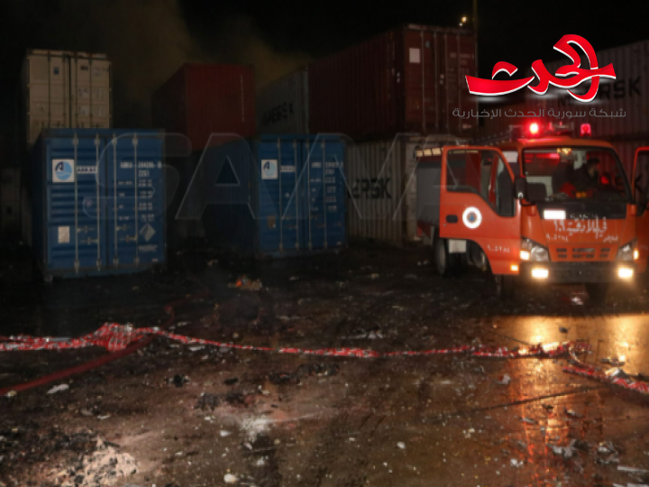 عدوان إسرائيلي يستهدف ساحة الحاويات في ميناء اللاذقية التجاري..