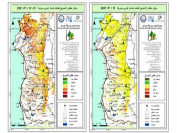 استمرار مؤشرات خطورة الحرائق لغابات شمال غرب سورية.