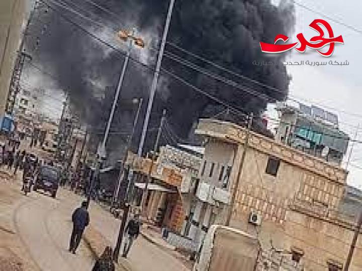 في درعا : نشوب حريق في مخبز المسيفرة بسبب ماس كهربائي