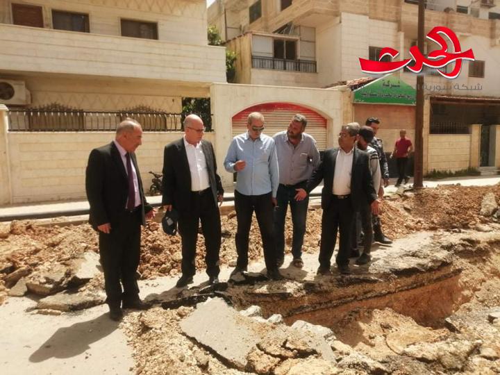 محافظ درعا وامين الفرع يتابعان العمل لحل مشكلة المياه