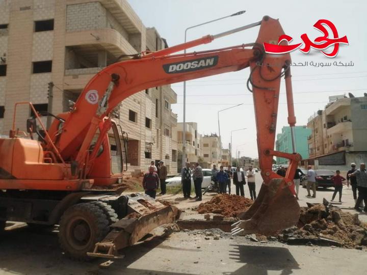 محافظ درعا وامين الفرع يتابعان العمل لحل مشكلة المياه