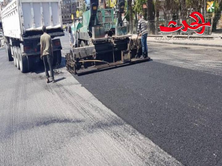 في دمشق: مد قميص إسفلتي في شارع العابد والطريق القادم من محطة الحجاز باتجاه دوار الفحامة 