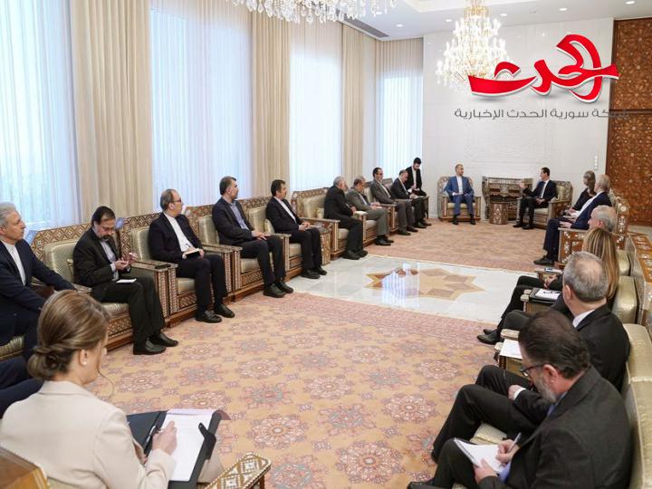 الرئيس الأسد يستقبل وزير الخارجية الإيراني والوفد المرافق له