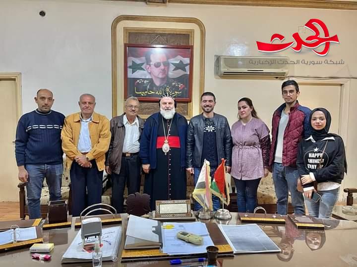 مطران أبرشية الجزيرة والفرات للسريان الأرثوذكس في ضيافة فرع الشبيبة بالحسكة