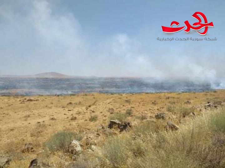 حريق يطول 50 دونم تفاح ودوالي عنب  بالسويداء 