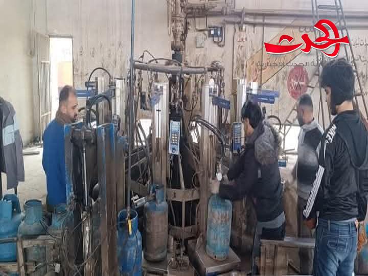 بدء إنتاج الغاز المنزلي في قسم الغاز بفرع محروقات حماة