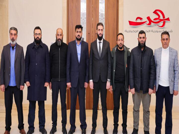 مباركة وفد من قادة حركة التحرير والبناء للقائد الشرع بانتصار الثورة السورية