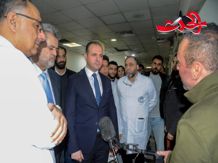 وزير الصحة في حكومة تصريف الأعمال يطلع على الواقع الصحي في مشفى دمشق