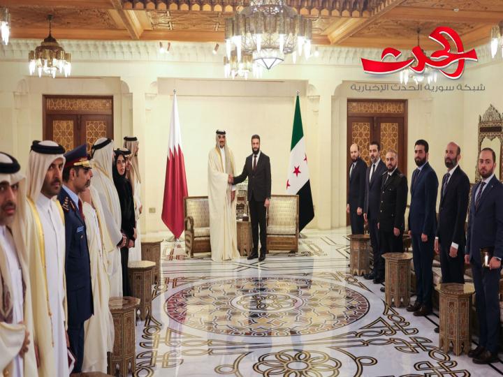 الرئيس الشرع يستقبل أمير دولة قطر