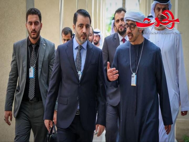 الوزير الشيباني يلتقي نظيره الإماراتي في دبي